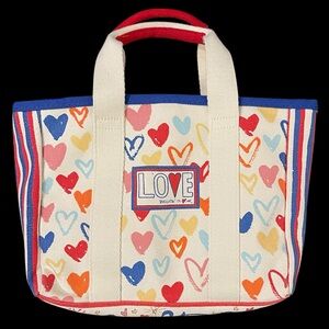 Brighton "Red, White & You" Canvas Mini Tote Purse – Hearts LOVE Design